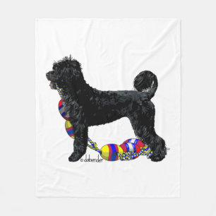 Couverture Polaire Chien d'eau portugais debout avec flottaison
