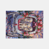 Couverture Polaire Chien des Pyrénées pour la Saint-Valentin (Devant (Horizontal))