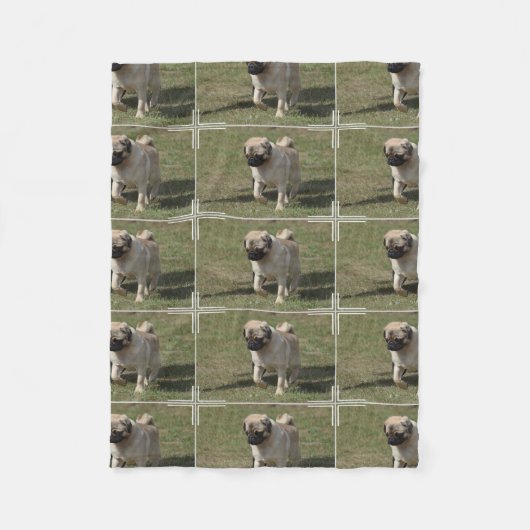 Couverture Polaire Chien doux de carlin (Devant)