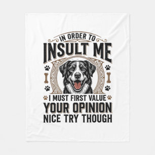 Couverture Polaire Chien drôle avis vintage t-shirt design_1