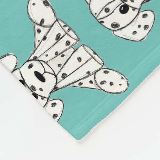 Couverture Polaire Chien en dalmate dessin simple noir (Coin)