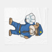 Couverture Polaire Chien en policier avec uniforme (Devant (Horizontal))