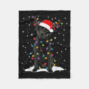 Couverture Polaire Chien en pyjama avec lumière de sapin de Noël Labr