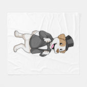 Couverture Polaire Chien en tenue de marié avec ruban (Devant (Horizontal))