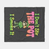 Couverture Polaire Chien Fumeur de Joint Drôle Stoner (Devant (Horizontal))