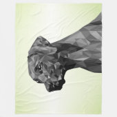 Couverture Polaire Chien géométrique gris vert (Devant)