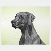Couverture Polaire Chien géométrique gris vert (Devant (Horizontal))