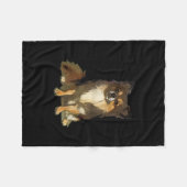 Couverture Polaire Chien graphique long Haired Chihuahua mignon (Devant (Horizontal))