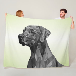 Couverture Polaire Chien gris géométrique vert