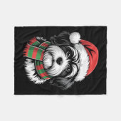 Couverture Polaire Chien Havanais Noël Chapeau Noël Écharpe Noël Cost (Devant (Horizontal))