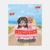 Couverture Polaire Chien Havanais Saint Valentin Camion (Devant)