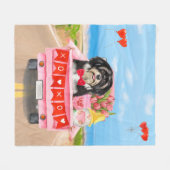 Couverture Polaire Chien Havanais Saint Valentin Camion (Devant (Horizontal))