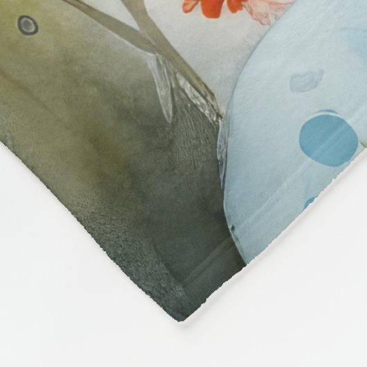 Couverture Polaire Chien Heeler bleu avec oeufs de Pâques vacances (Coin)