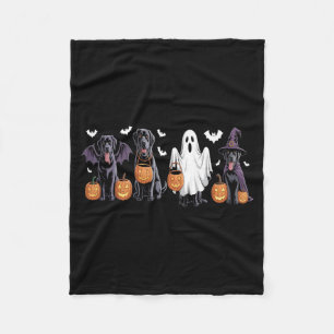 Couverture Polaire Chien Labrador noir mignon Halloween Citrouille La