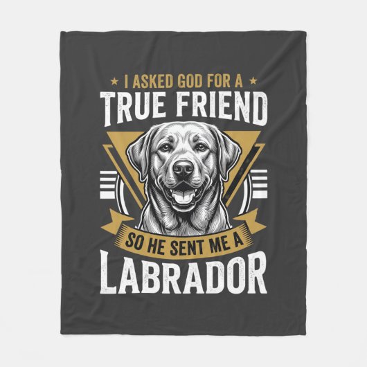 Couverture Polaire Chien Labrador véritable ami (Devant)