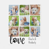 Couverture Polaire Chien LOVE Personnalisé Animaux de compagnie 9 Pho (Devant)