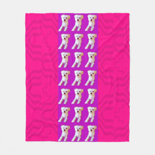Couverture Polaire Chien maltais pourpre rose 4Jojo