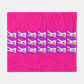 Couverture Polaire Chien Maltais Rose Violet 4Jojo (Devant (Horizontal))