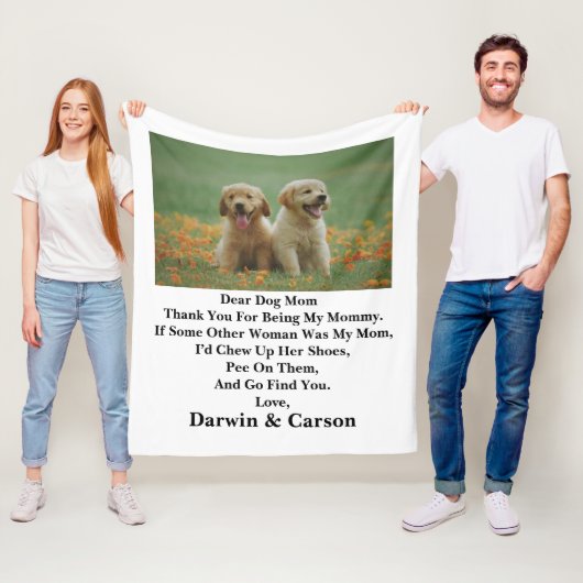 Couverture Polaire Chien Maman Mères Customisée Photo Maman Jetez une (En situation)