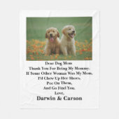 Couverture Polaire Chien Maman Mères Customisée Photo Maman Jetez une (Devant)