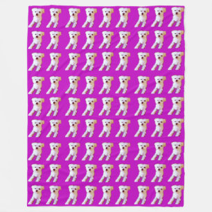 Couverture Polaire Chien mauve maltais mignon Cuddle blanc 4Winston