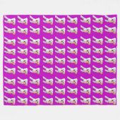 Couverture Polaire Chien mauve maltais mignon Cuddle blanc 4Winston (Devant (Horizontal))