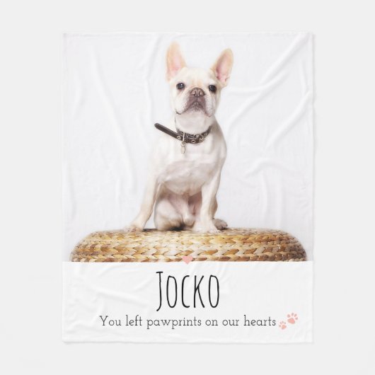 Couverture Polaire Chien Memorial Animaux de compagnie Perte Keepsaké (Devant)