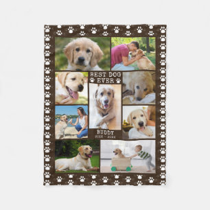 Couverture Polaire Chien Memorial MEILLEUR CHIEN JAMAIS Photo Collage