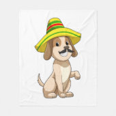 Couverture Polaire Chien mexicain avec casquette de paille (Devant)