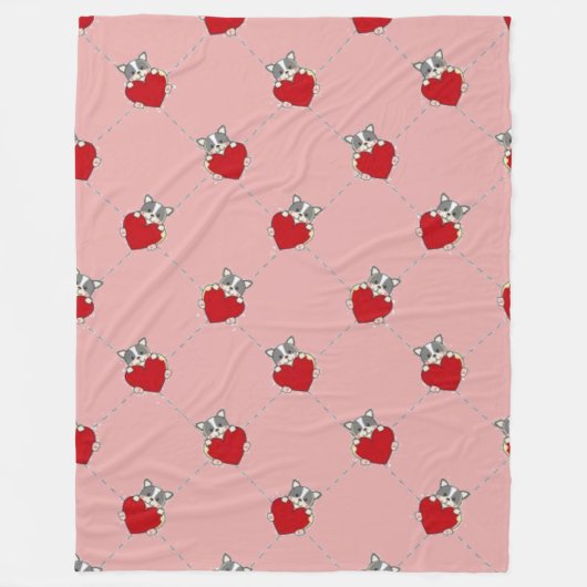 Couverture Polaire Chien mignon (Devant)