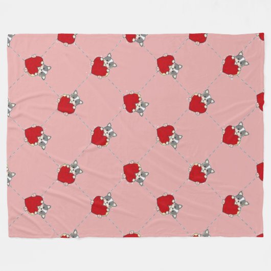 Couverture Polaire Chien mignon (Devant (Horizontal))