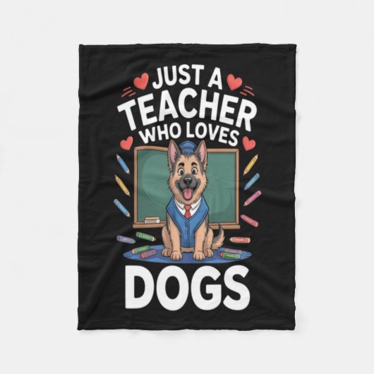 Couverture Polaire Chien Mignon À L'école (Devant)