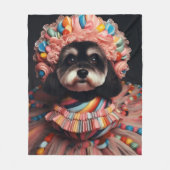 Couverture Polaire Chien mignon en robe perlée (Devant)