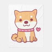 Couverture Polaire Chien mignon Shiba Inu (Devant)