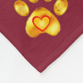 Couverture Polaire Chien mignon, tournesol et pattes d'or (Coin)