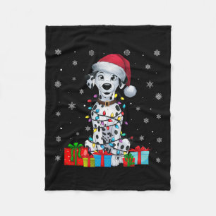 Couverture Polaire Chien Moche Noël Éclairage Santa Chapa Chien Dalma