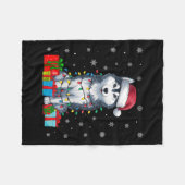 Couverture Polaire Chien moche Noël éclaire Santa Hat Chien sibérien  (Devant (Horizontal))