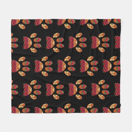 Couverture Polaire Chien Motif Aztèque Paw (Devant (Horizontal))