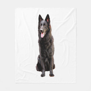Couverture Polaire Chien noir berger allemand