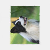 Couverture Polaire Chien noir et blanc à la frontière (Devant)