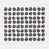 Couverture Polaire Chien pattes avec amour (Devant (Horizontal))