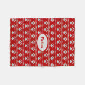 Couverture Polaire Chien Paw Knit Look Fleece Chien Blanche (Devant (Horizontal))