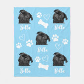 Couverture Polaire Chien Personnalisé Aimer Animaux 5 Photo Collage (Devant)