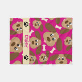 Couverture Polaire Chien personnalisé par visages mignons de chien (Devant (Horizontal))