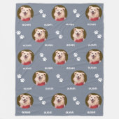 Couverture Polaire Chien Photo Nom de l'animal de compagnie Empreinte (Devant)