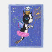 Couverture Polaire Chien poilu de dents Boston Terrier Pink Tutu Crow (Devant)