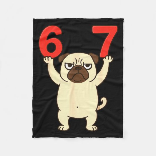 Couverture Polaire Chien Pug Drôle 67 Mème Six Sept (Devant)