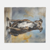 Couverture Polaire Chien robuste Portrait (Devant (Horizontal))