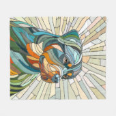 Couverture Polaire Chien Rottweiler - art de la mosaïque (Devant (Horizontal))
