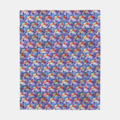 Couverture Polaire Chien Rouet Avec Fleurs, (Devant)